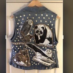Endangered Species Handmade Studded Vest Save Us Panda Whale